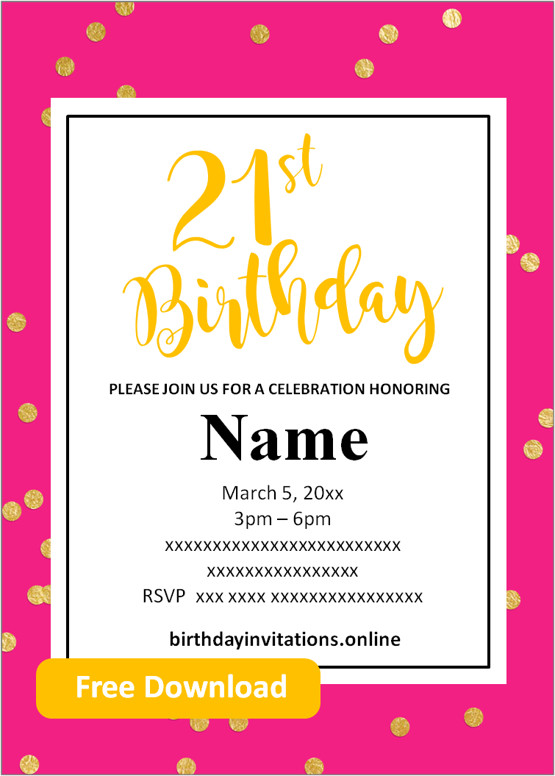 21st birthday invitations