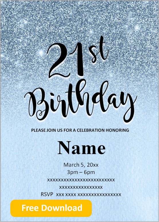 21st birthday invitations free