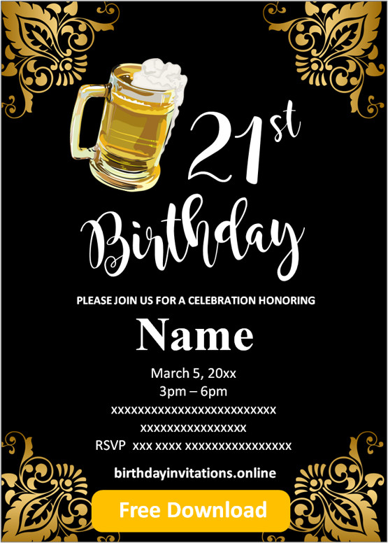 21st birthday cards for guys