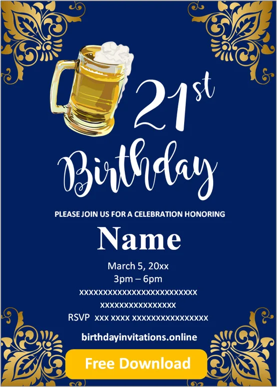 21st birthday invitation