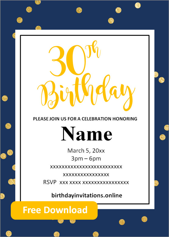 Free Printable 70th Birthday Invitations Templates Party Invitation