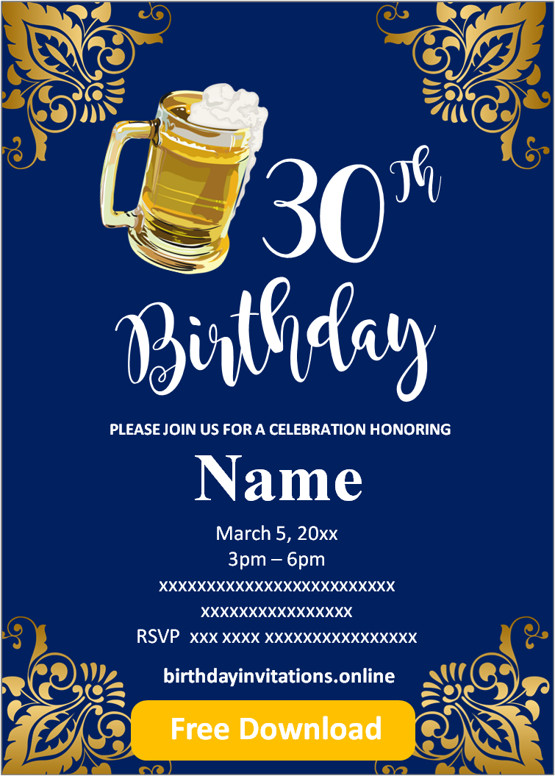 30th Birthday Invitations