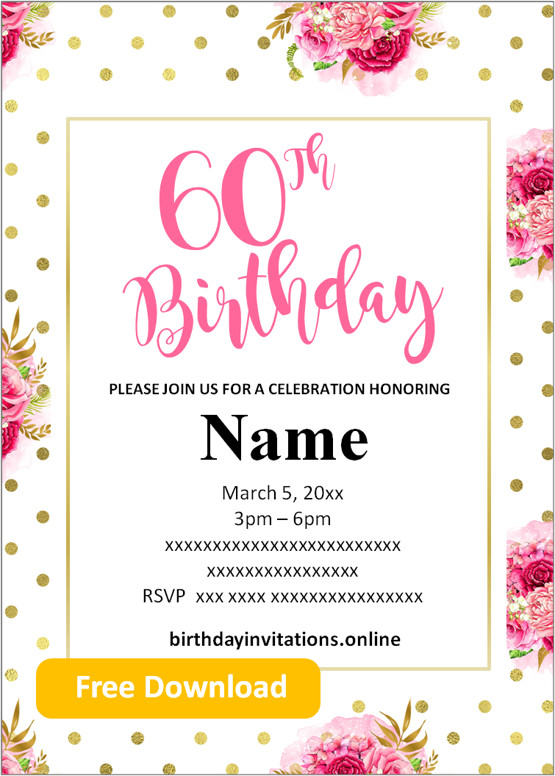 60th surprise birthday invitations