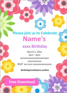 FREE Printable Girl birthday invitations Templates | Party Invitation