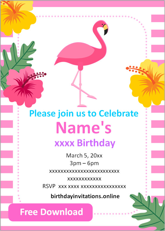 Flamingo Birthday Party Invitation