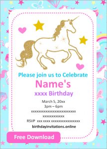 FREE Printable Girl birthday invitations Templates | Party Invitation