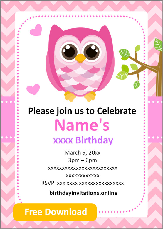 Owl Birthday Invitations