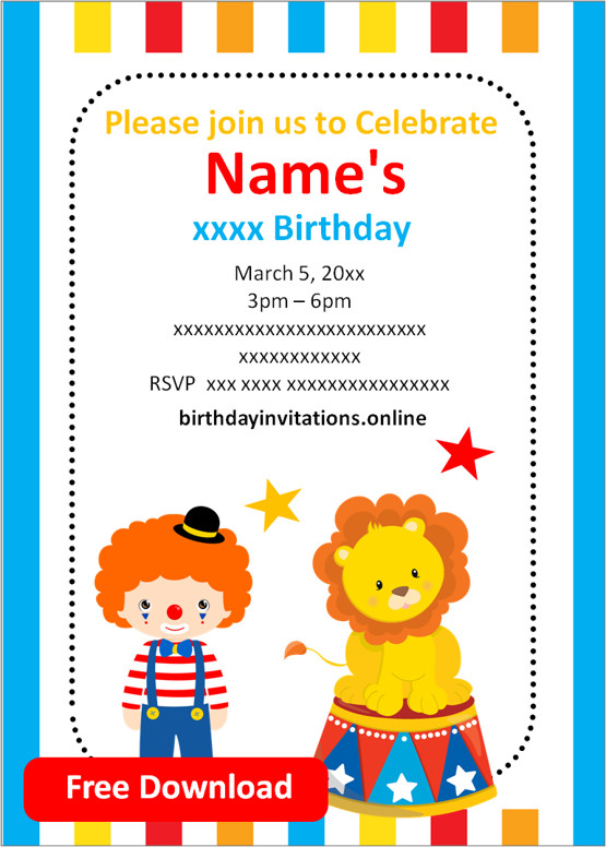 free printable birthday party invitations