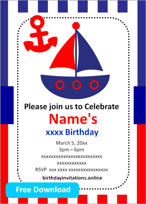 Nautical Birthday invitations