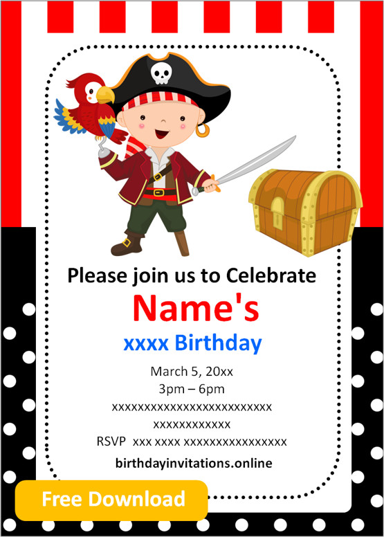 pirate birthday invitations