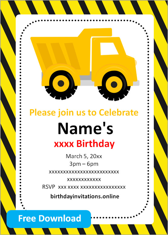 free printable boy birthday invitations