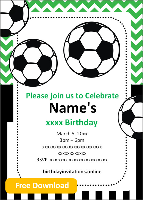 Blank Soccer Invitations Printable Free