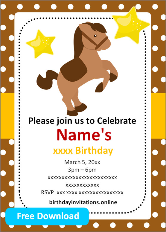 Editable Cowboy Birthday Invitation