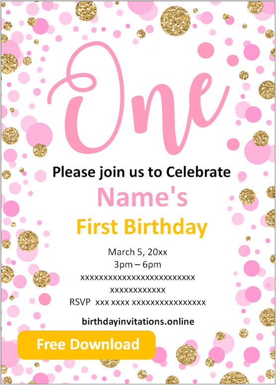 Free Printable 1st Birthday Invitation Templates