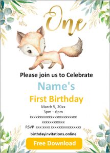FREE Printable First Birthday Invitations Templates | Party Invitation
