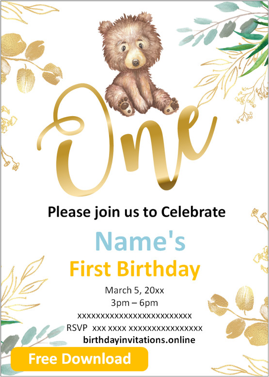 first birthday invitations templates