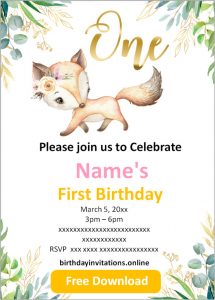 FREE Printable First Birthday Invitations Templates | Party Invitation