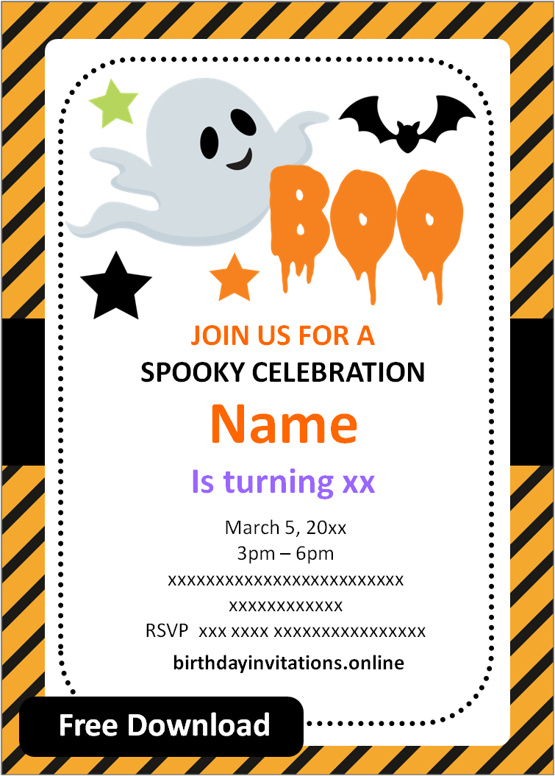 Free Printable Halloween Birthday Party Invitations Printable Templates