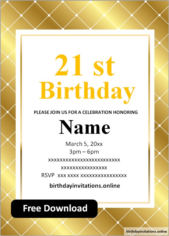 21st birthday party invitations