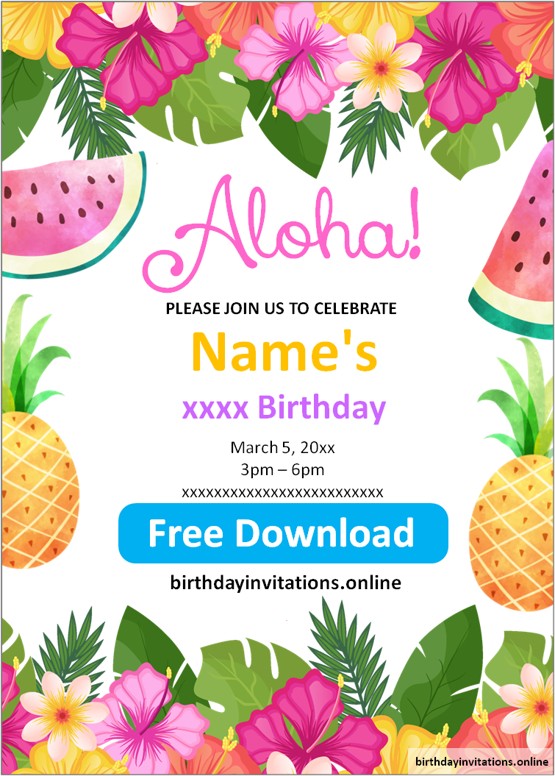 tropical invitation template