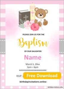 Girls Baptism Invitations Birthday Invitations