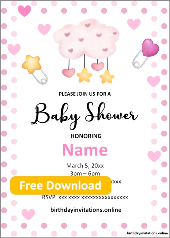 Baby Shower Invitations Girl Birthday Invitations