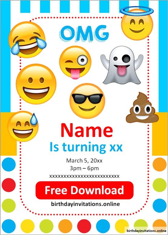 emoji birthday invitation