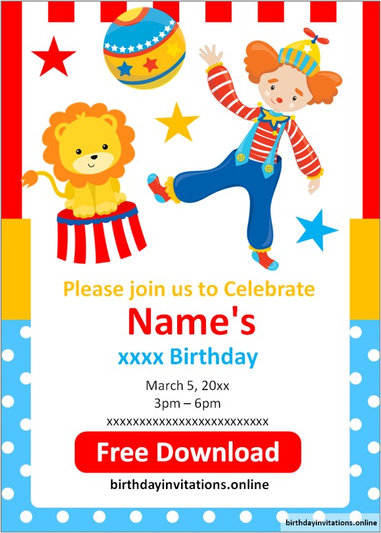 carnival birthday invitations