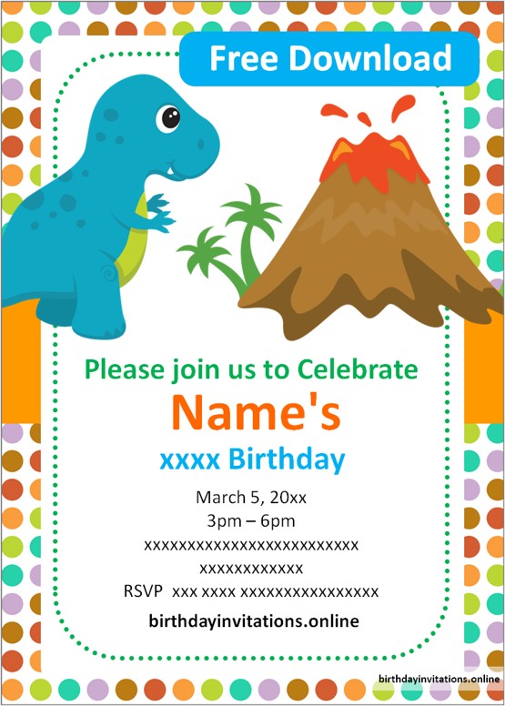 dinosaur birthday invitations