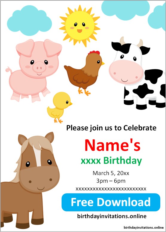 birthday party invitations free