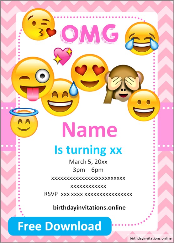 emoji birthday party invitations