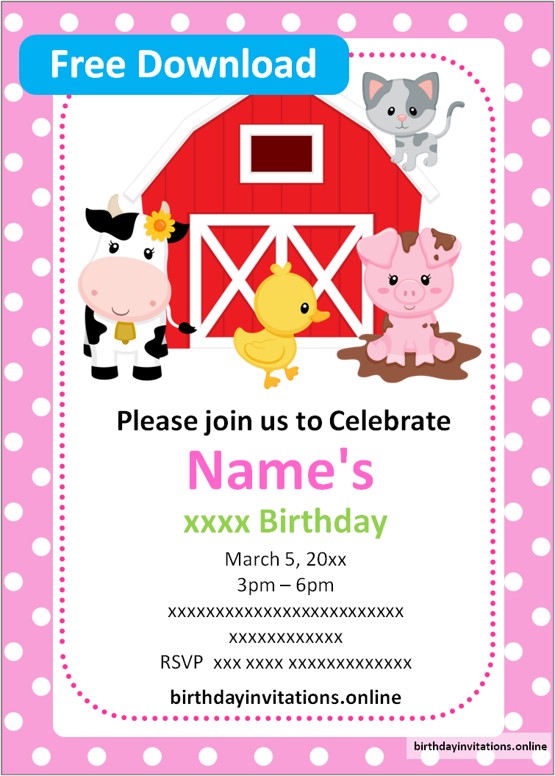 Farm Birthday Invitation