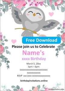 FREE Printable Girl birthday invitations Templates | Party Invitation