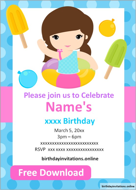 birthday party invitations free