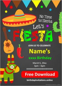 Mexican Fiesta Invitations Birthday Invitations