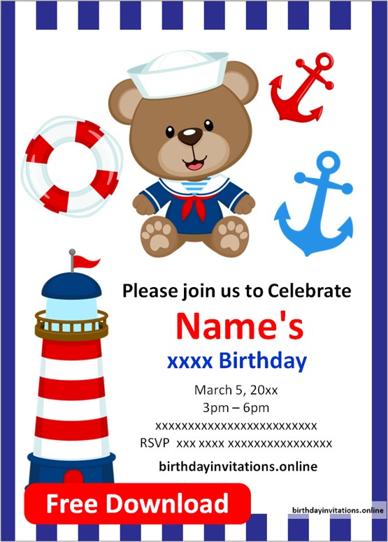 Nautical Birthday Invitations