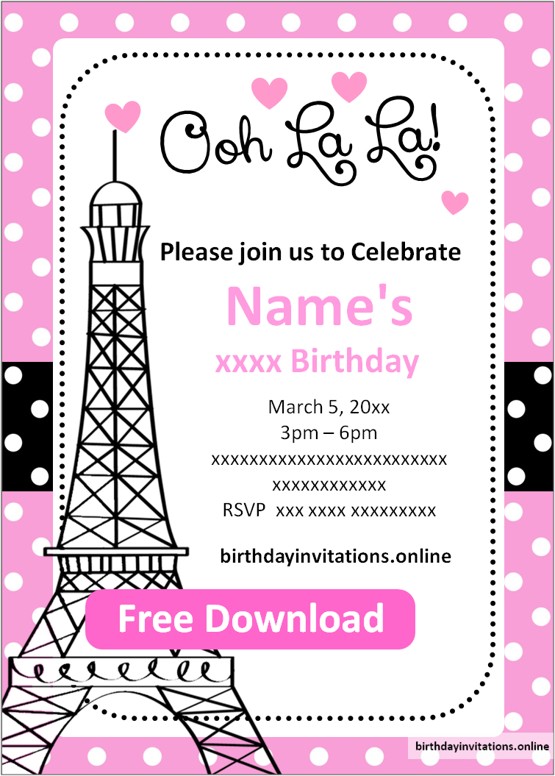 free printable birthday invitations