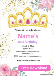 FREE Printable Girl birthday invitations Templates | Party Invitation