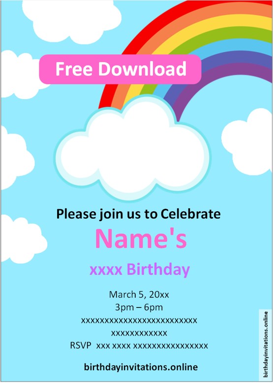 FREE Printable Girl birthday invitations Templates | Party Invitation