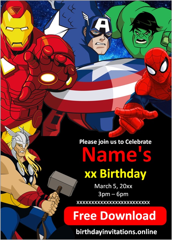 superhero invitation template