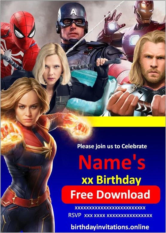 Avengers Birthday Invitations Birthday Invitations