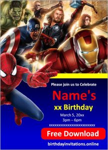 FREE Avengers Birthday Invitation Template | Edit Online
