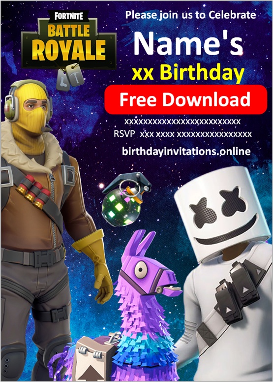 fortnite invitation template