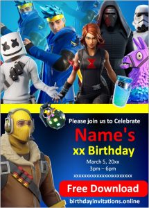 Fortnite Birthday Invitations Birthday Invitations