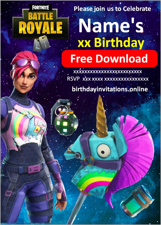 fortnite birthday invitations online free