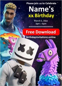 FREE Fortnite Birthday Invitation Template | Edit Online