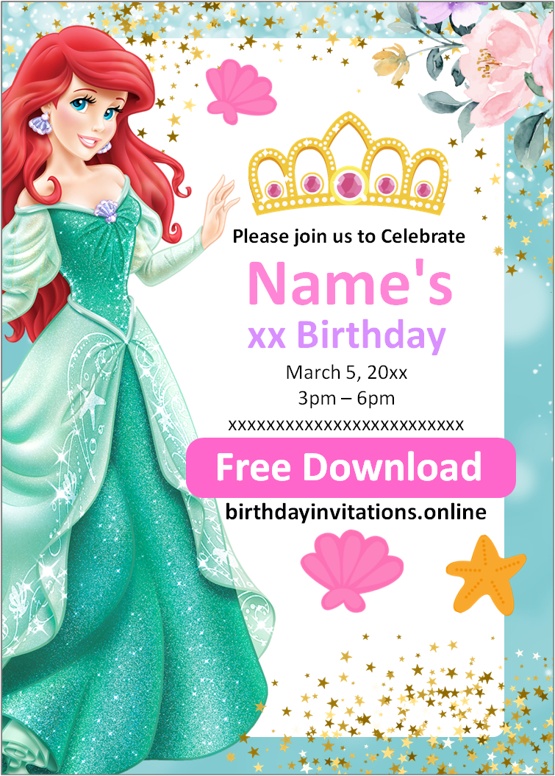 Mermaid Birthday Invitation Templates