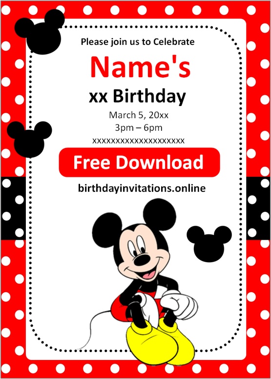 mickey mouse invitations online