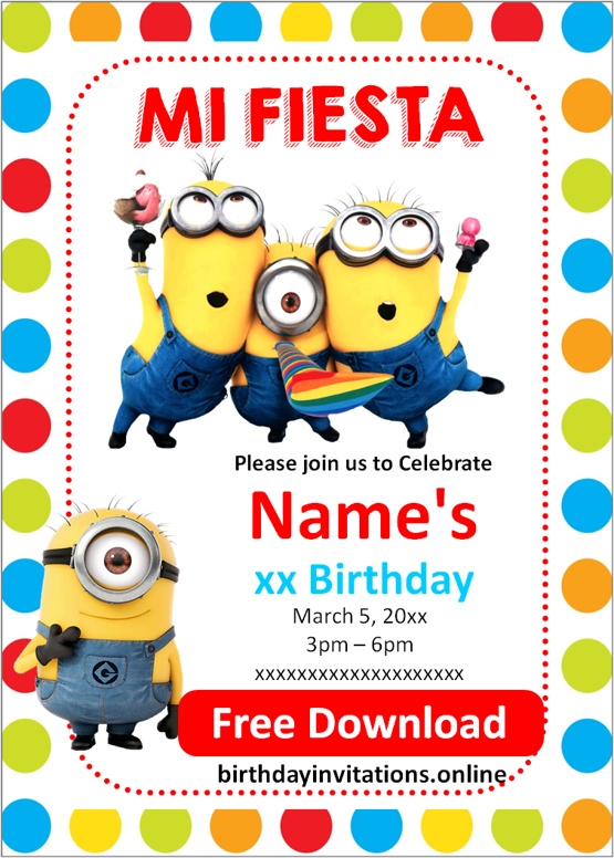 despicable me invitations