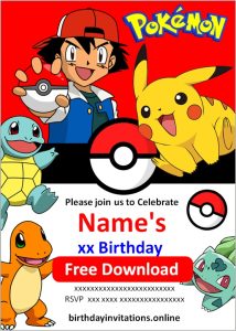 Pokemon Birthday Invitations Birthday Invitations